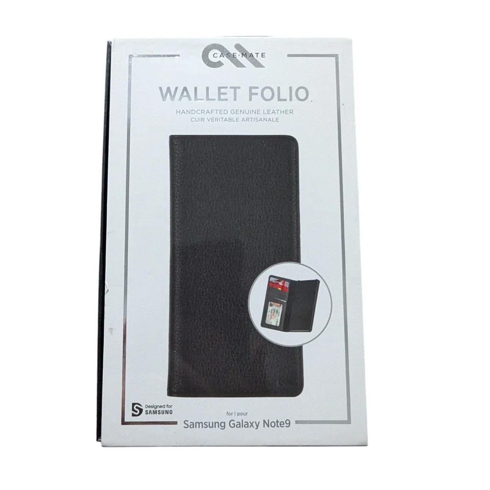 W9. Samsung Wallet Cover‎ Case for Galaxy Note9 In  Black, Genuine Leather